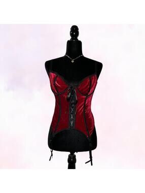 Escante Collection Red Velvet Corset Coquette Burlesque